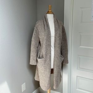 Alpaca wool Current/Elliott cardigan sweater large oatmeal beige long